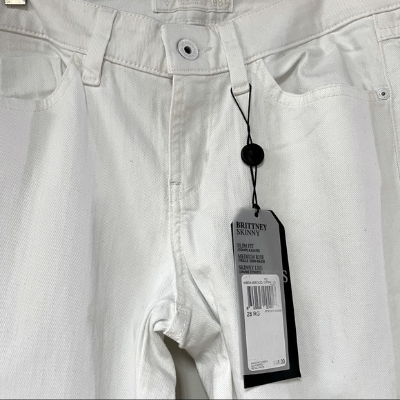 NWT Guess White Brittney Skinny Slim Jeans 28 - Picture 6 of 6